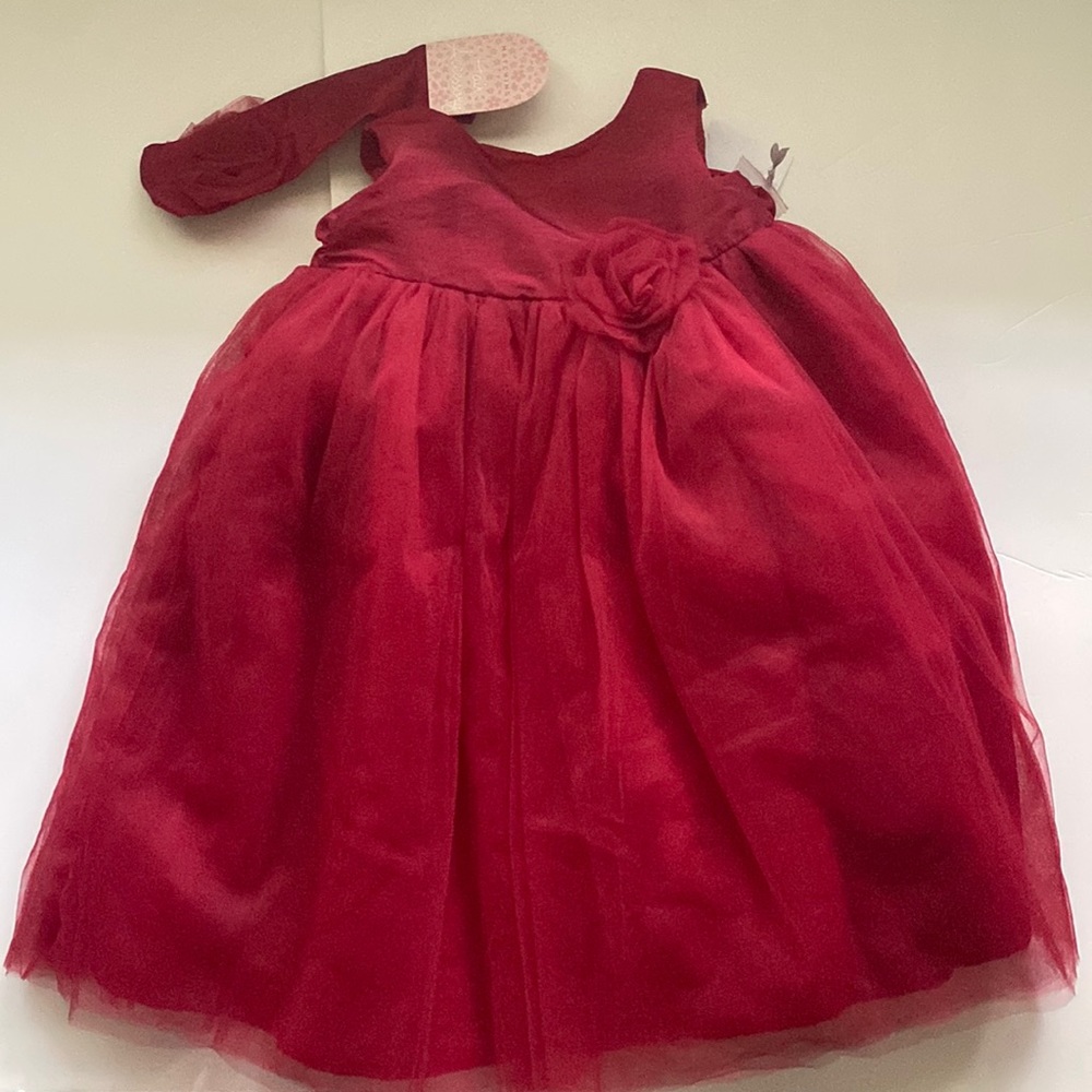 NWT Heirlooms Polly Flinders holiday festive red tulle dress, size girls 2T